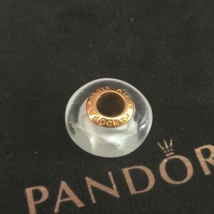 Pandora 18 karat gold SHINE collection White Murano glass bead